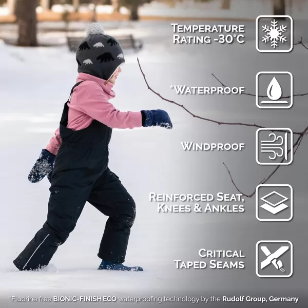 imageJAN ampamp JUL ToastyDry Waterproof Insulated Snow Bib Pants for KidsBlack