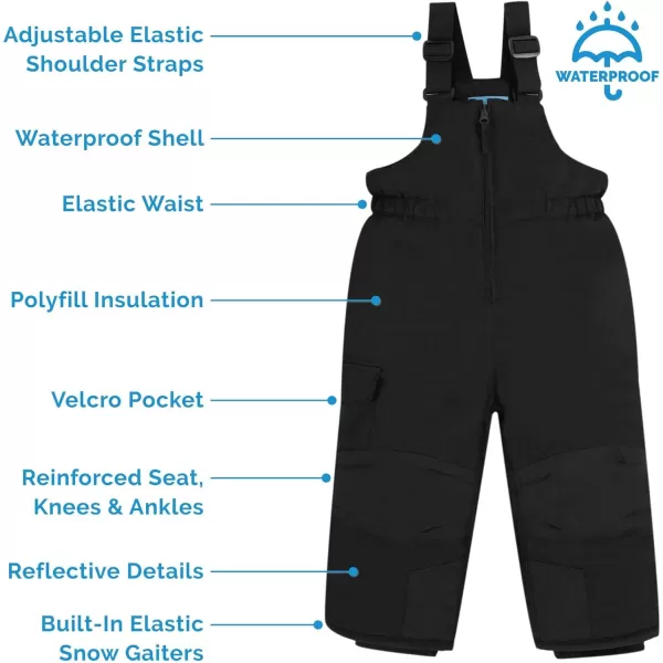 imageJAN ampamp JUL ToastyDry Waterproof Insulated Snow Bib Pants for KidsBlack