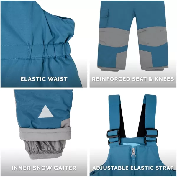 imageJAN ampamp JUL ToastyDry Waterproof Insulated Snow Bib Pants for KidsDeep Blue