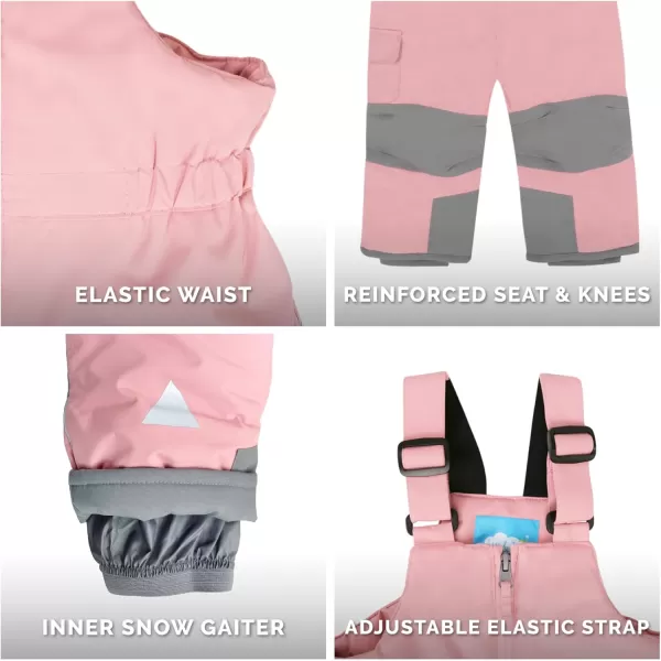 imageJAN ampamp JUL ToastyDry Waterproof Insulated Snow Bib Pants for KidsDusty Pink