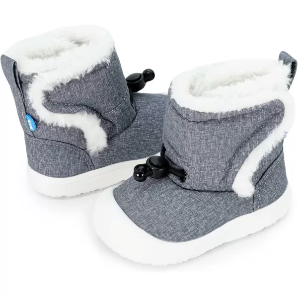 imageJAN ampamp JUL Water Resistant StayOn Winter Trail Boots for Toddler and BabyHeather Grey