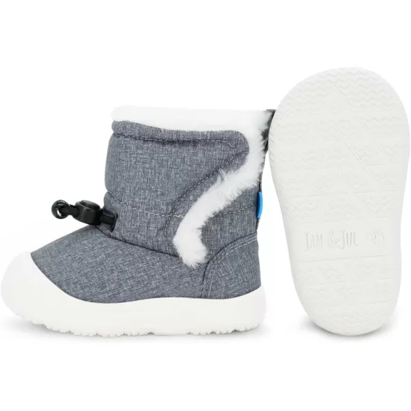 imageJAN ampamp JUL Water Resistant StayOn Winter Trail Boots for Toddler and BabyHeather Grey
