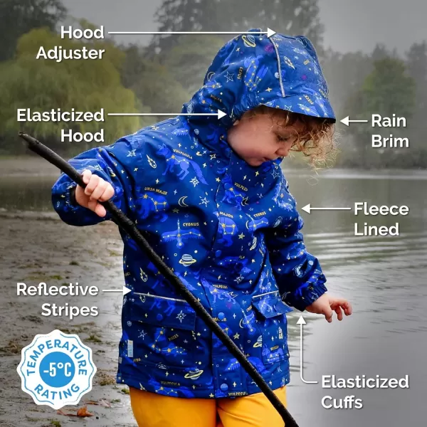 imageJAN ampamp JUL Waterproof Fleece Lined Rain Jacket Raincoat for KidsFleecelined Black