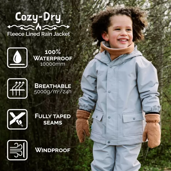 imageJAN ampamp JUL Waterproof Fleece Lined Rain Jacket Raincoat for KidsFleecelined Dusty Blue