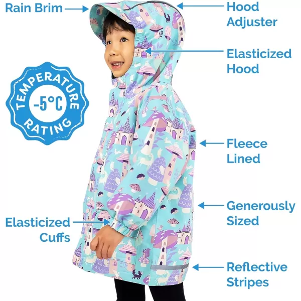 imageJAN ampamp JUL Waterproof Fleece Lined Rain Jacket Raincoat for KidsFleecelined Enchanted