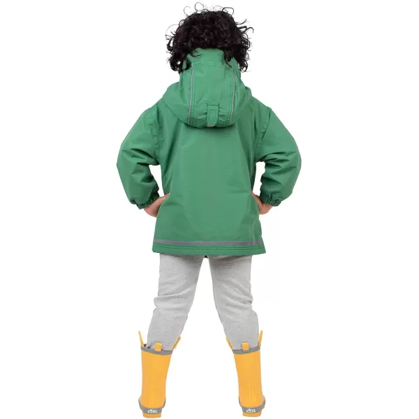 imageJAN ampamp JUL Waterproof Fleece Lined Rain Jacket Raincoat for KidsFleecelined Fern Green