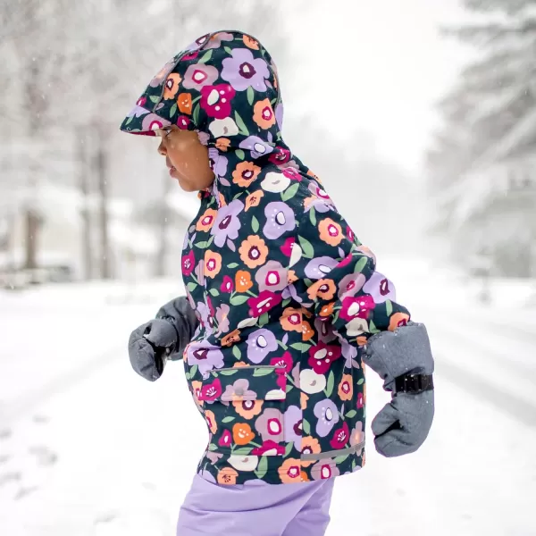 imageJAN ampamp JUL Waterproof Fleece Lined Rain Jacket Raincoat for KidsFleecelined Winter Flowers