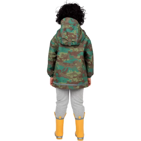 imageJAN ampamp JUL Waterproof Fleece Lined Rain Jacket Raincoat for KidsFleecelined Woodland Camo