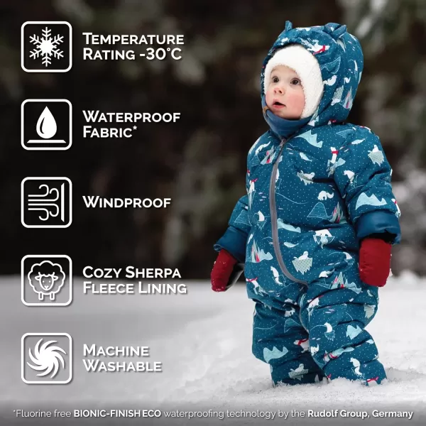 imageJAN ampamp JUL Waterproof Insulated Puffy Suit for Babies and ToddlersArctic