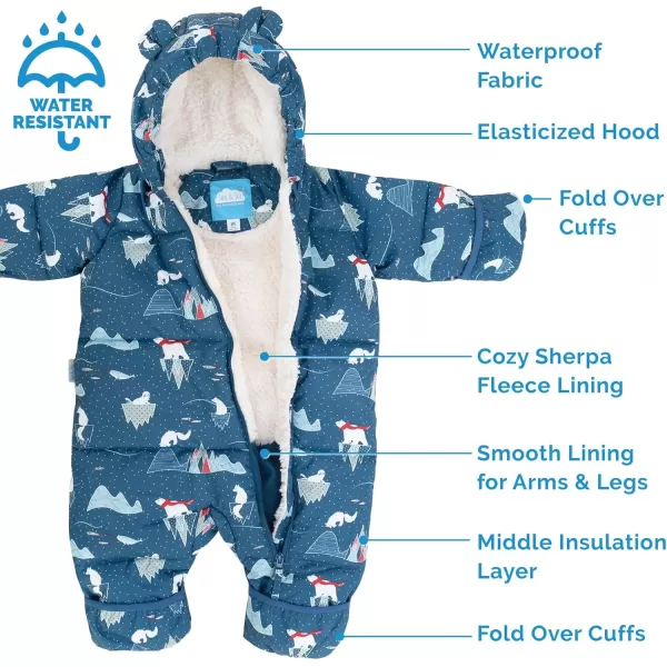 imageJAN ampamp JUL Waterproof Insulated Puffy Suit for Babies and ToddlersArctic