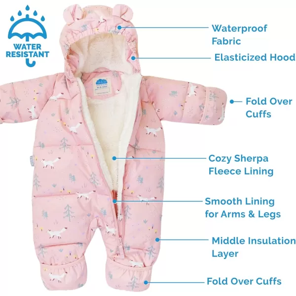 imageJAN ampamp JUL Waterproof Insulated Puffy Suit for Babies and ToddlersPink Forest