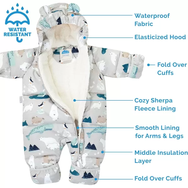 imageJAN ampamp JUL Waterproof Insulated Puffy Suit for Babies and ToddlersPolar Pals