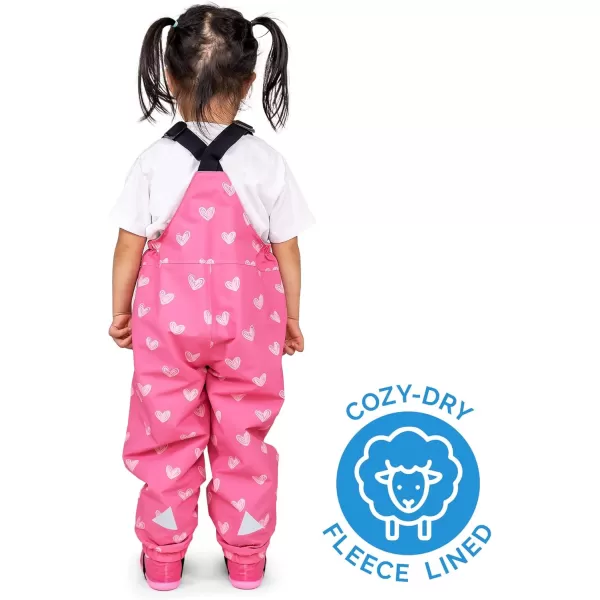 imageJAN ampamp JUL Waterproof Snow Bib Pants with FleeceLining Overalls for Toddlers and KidsCozydry Hearts