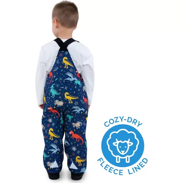 imageJAN ampamp JUL Waterproof Snow Bib Pants with FleeceLining Overalls for Toddlers and KidsCozydry Space Dinos