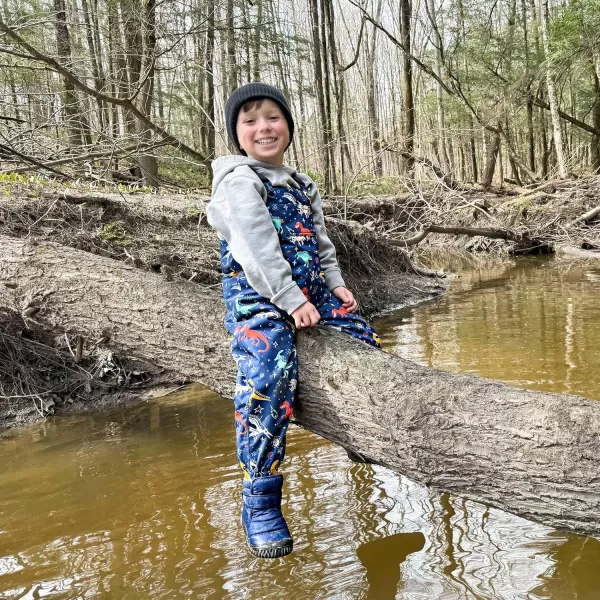 imageJAN ampamp JUL Waterproof Snow Bib Pants with FleeceLining Overalls for Toddlers and KidsCozydry Space Dinos