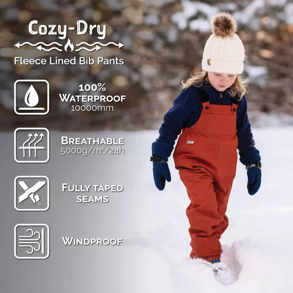 imageJAN ampamp JUL Waterproof Snow Bib Pants with FleeceLining Overalls for Toddlers and KidsCozydry Terracotta