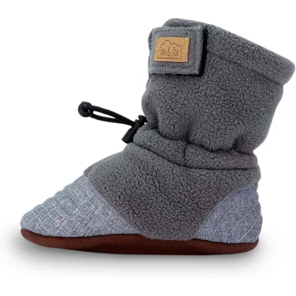 imageJAN ampamp JUL Fleece Cozy Booties for Babies and ToddlersHeather Grey