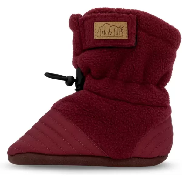 imageJAN ampamp JUL Fleece Cozy Booties for Babies and ToddlersMaroon