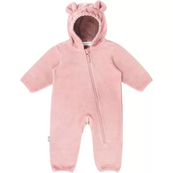 imageJAN ampamp JUL Full Zip Up Fleece Onesie for Babies and ToddlersDusty Pink