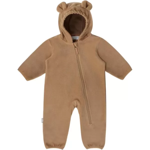 imageJAN ampamp JUL Full Zip Up Fleece Onesie for Babies and ToddlersSoft Brown