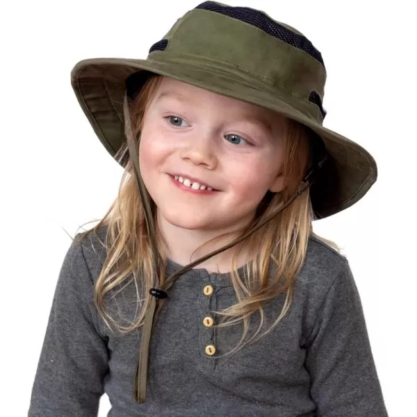 imageJAN ampamp JUL Junior Jasper Hat for Kids 50 UPF Cotton Size AdjustableArmy Green