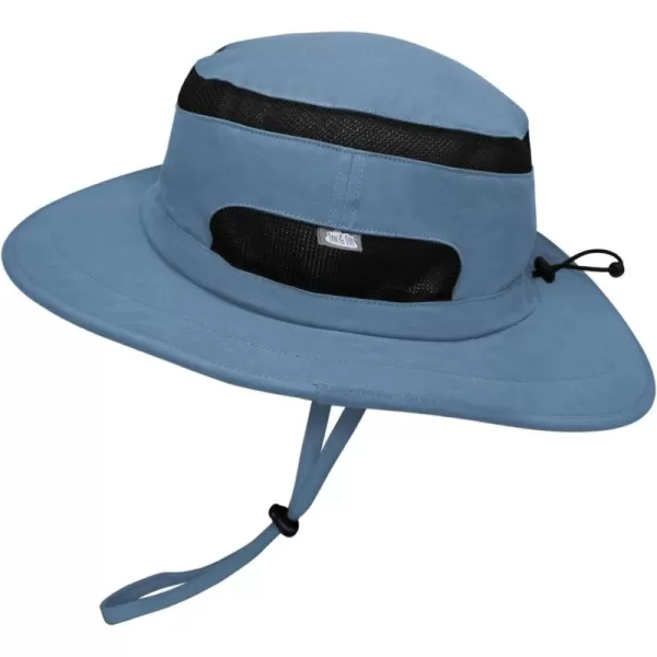 imageJAN ampamp JUL Junior Jasper Hat for Kids 50 UPF Cotton Size AdjustableDusty Blue