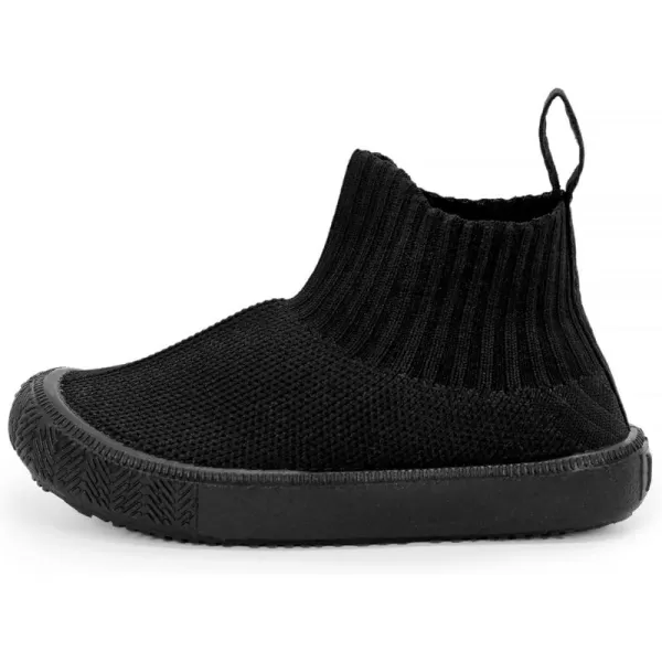 Hi-top Knit Shoes: Black