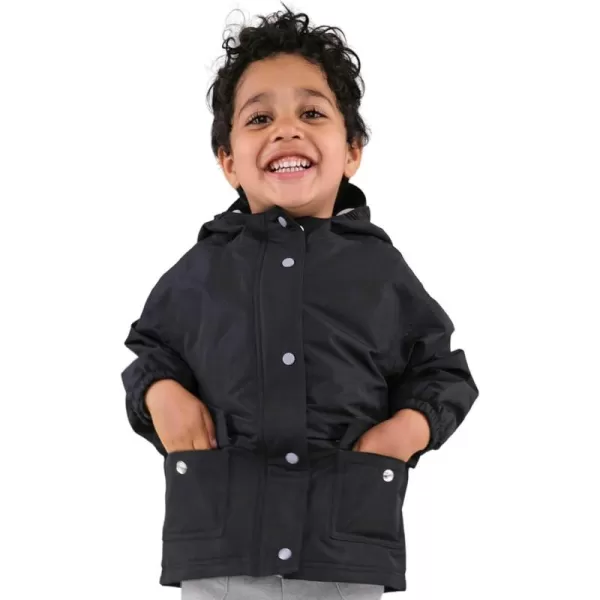 imageJAN ampamp JUL Waterproof Fleece Lined Rain Jacket Raincoat for KidsFleecelined Black