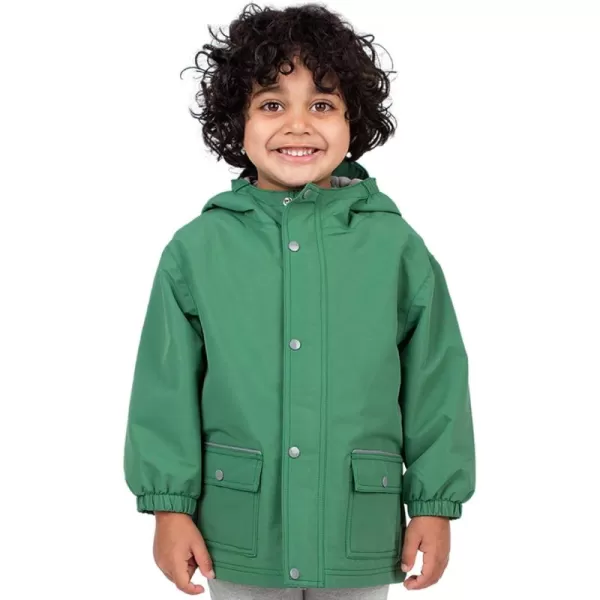 imageJAN ampamp JUL Waterproof Fleece Lined Rain Jacket Raincoat for KidsFleecelined Fern Green