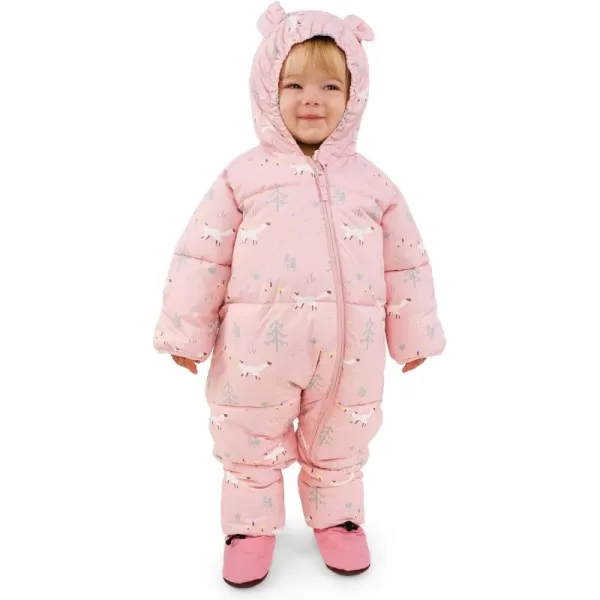 imageJAN ampamp JUL Waterproof Insulated Puffy Suit for Babies and ToddlersPink Forest