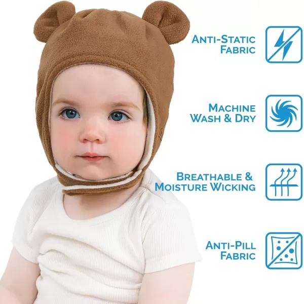 imageJAN ampamp JUL Baby and Toddlers Fleece Animal Winter HatBrown Bear