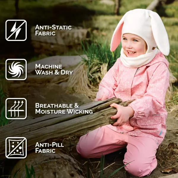 imageJAN ampamp JUL Baby and Toddlers Fleece Animal Winter HatCream Bunny