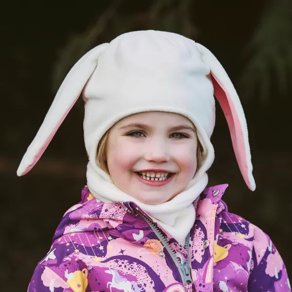 imageJAN ampamp JUL Baby and Toddlers Fleece Animal Winter HatCream Bunny