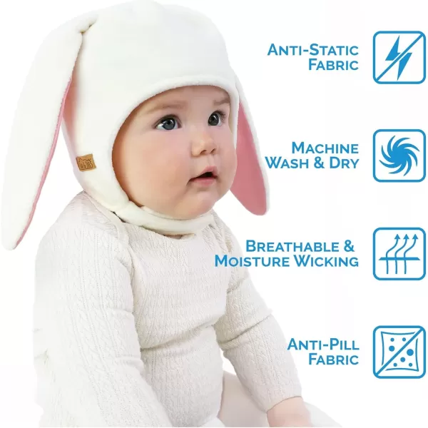 imageJAN ampamp JUL Baby and Toddlers Fleece Animal Winter HatCream Bunny