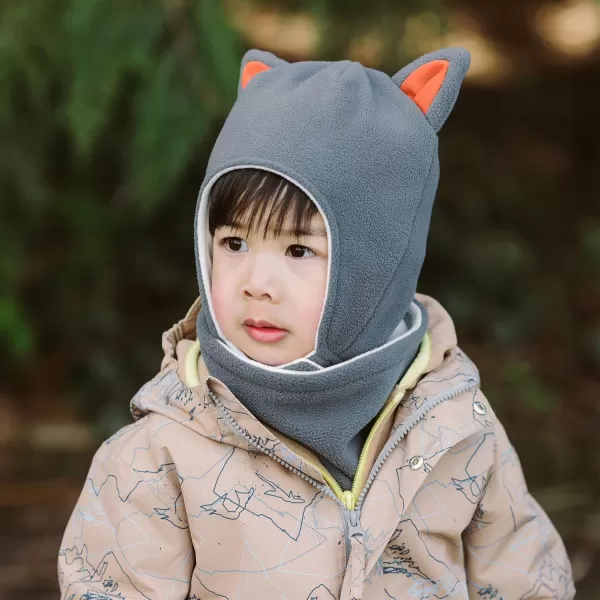 imageJAN ampamp JUL Baby and Toddlers Fleece Animal Winter HatGrey Fox