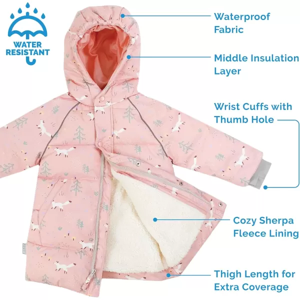 imageJAN ampamp JUL Waterproof Insulated Puffy Coat for Toddlers and KidsWaterproof Pink Forest