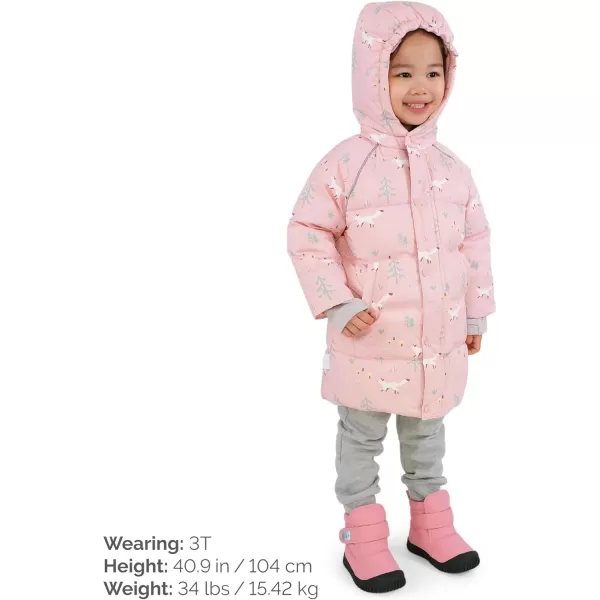 imageJAN ampamp JUL Waterproof Insulated Puffy Coat for Toddlers and KidsWaterproof Pink Forest