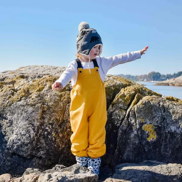 imageJAN ampamp JUL Waterproof Rain Bib Pants Overalls for Toddlers and KidsPuddledry Yellow