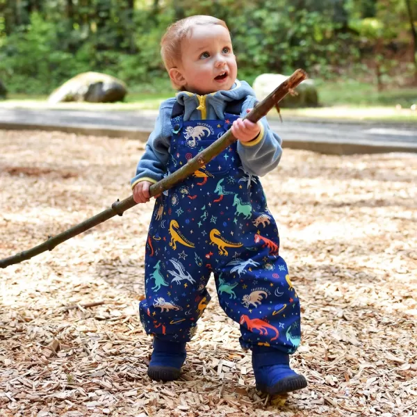 imageJAN ampamp JUL Waterproof Rain Bib Pants Overalls for Toddlers and KidsSingle Layer Space Dinos