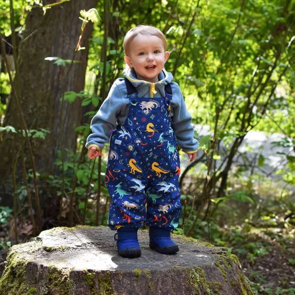 imageJAN ampamp JUL Waterproof Rain Bib Pants Overalls for Toddlers and KidsSingle Layer Space Dinos