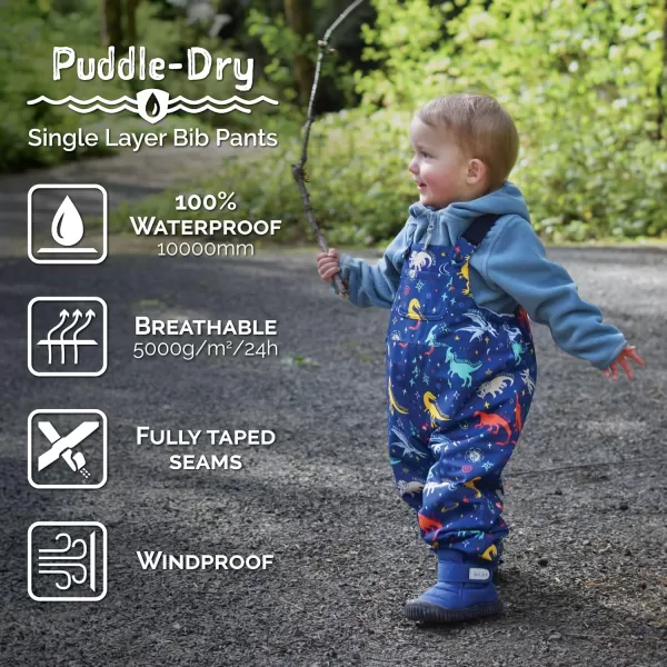 imageJAN ampamp JUL Waterproof Rain Bib Pants Overalls for Toddlers and KidsSingle Layer Space Dinos