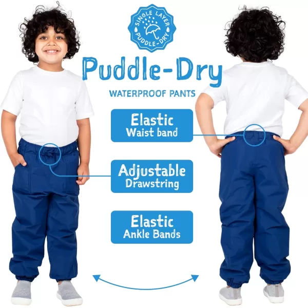 imageJAN ampamp JUL Waterproof Rain Pants for Toddlers and KidsPuddledry Greystone
