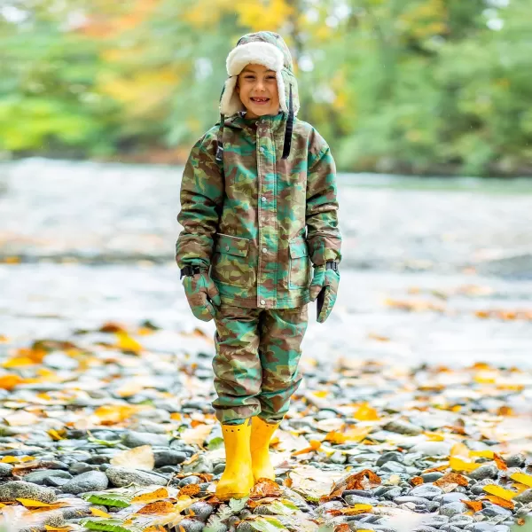 imageJAN ampamp JUL Waterproof Rain Pants for Toddlers and KidsSingle Layer Woodland Camo