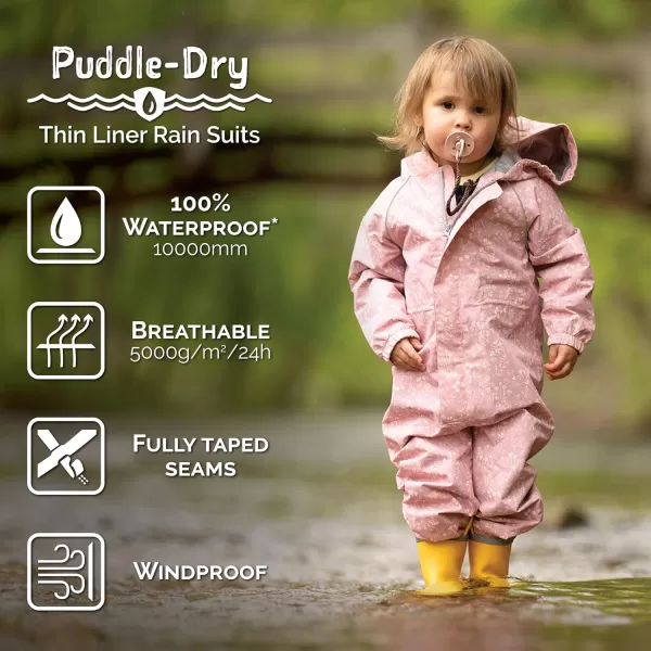 imageJAN ampamp JUL Waterproof Rain Suit Windproof Coveralls for Toddlers and KidsThinliner Blue