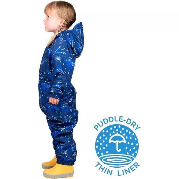 imageJAN ampamp JUL Waterproof Rain Suit Windproof Coveralls for Toddlers and KidsThinliner Constellations