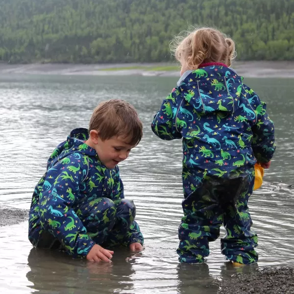 imageJAN ampamp JUL Waterproof Rain Suit Windproof Coveralls for Toddlers and KidsThinliner Dinoland