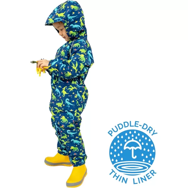 imageJAN ampamp JUL Waterproof Rain Suit Windproof Coveralls for Toddlers and KidsThinliner Dinoland