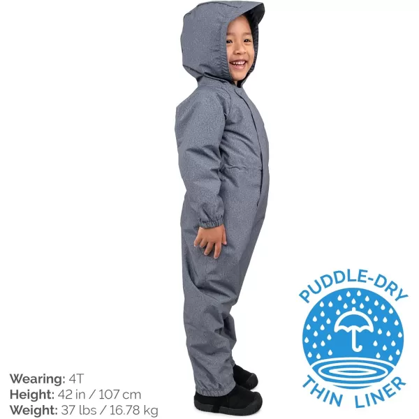 imageJAN ampamp JUL Waterproof Rain Suit Windproof Coveralls for Toddlers and KidsThinliner Heather Grey