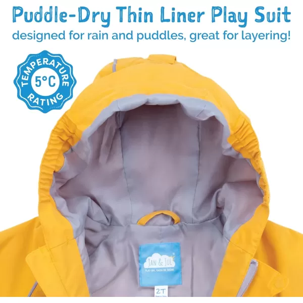 imageJAN ampamp JUL Waterproof Rain Suit Windproof Coveralls for Toddlers and KidsThinliner Nebula Blue
