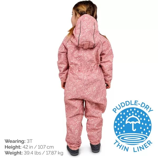imageJAN ampamp JUL Waterproof Rain Suit Windproof Coveralls for Toddlers and KidsThinliner Prairie Flowers